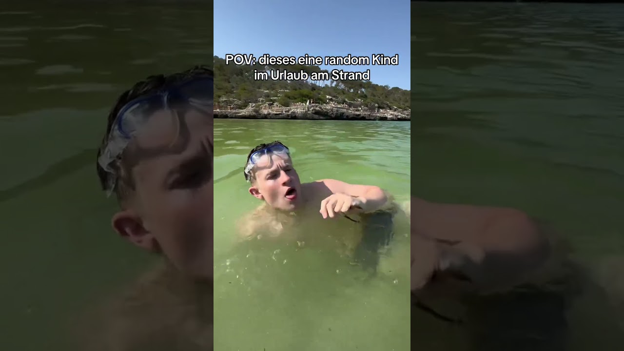 Die kommen out of nowhere😭 #urlaub #strand #relatable #fy #acting #meer #kinder #viralvideo