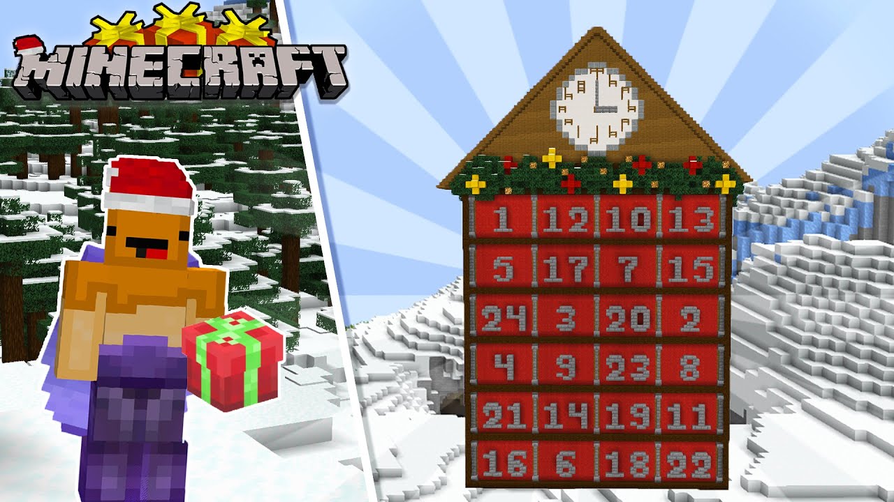I Built A Christmas Advent Calendar With GIFTS In Minecraft! Minecraft Let's Play Episode 11...