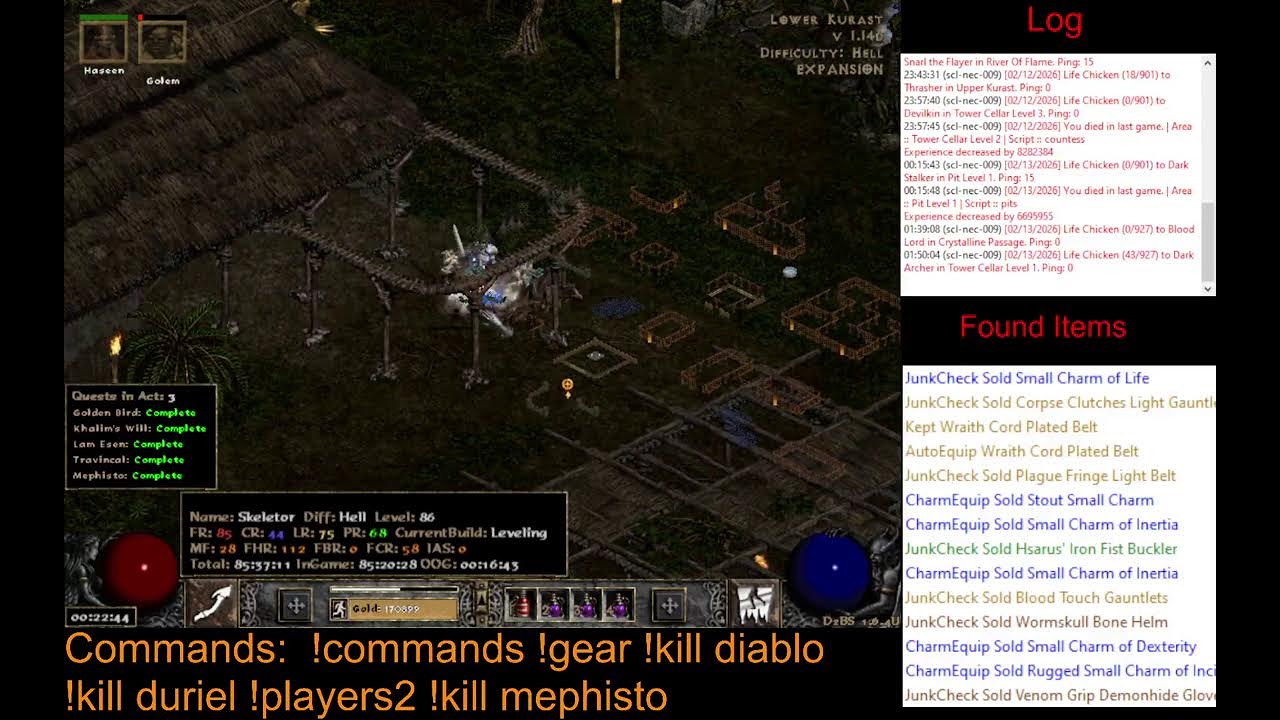 Diablo 2 played by AI - Necro - Day 6