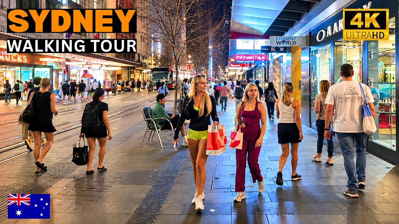 Sydney Australia Walking Tour | After 5PM Rush Hour in the CBD | 4K UHD
