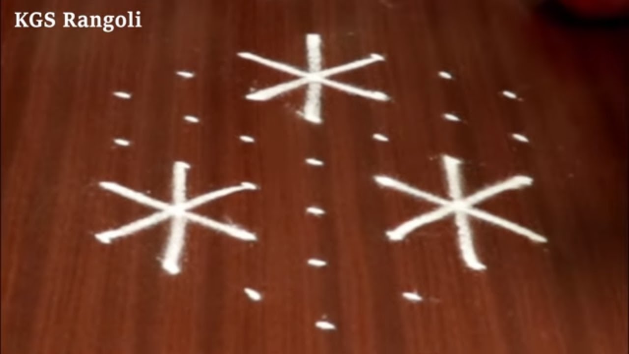 Simple Flower Kolam with 7x4 Dots | Daily Small Kolam | Easy Rangoli for Beginners | KGS Rangoli