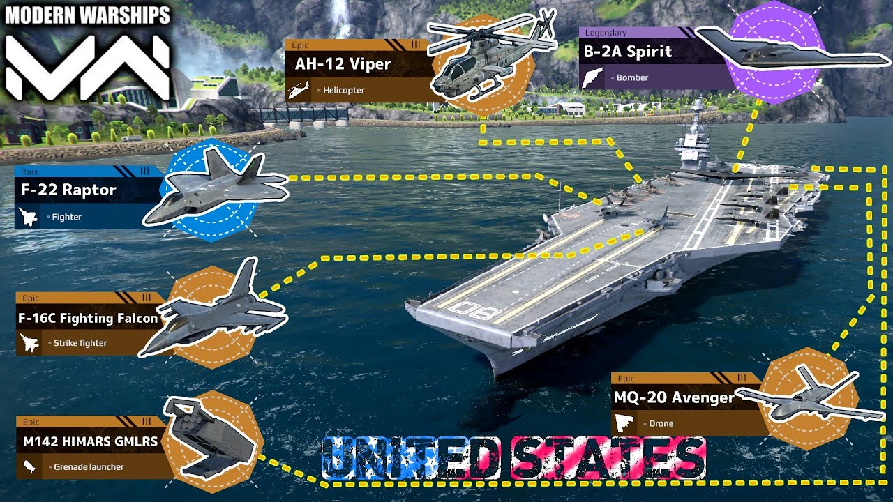 American full invasion Build with F-16 B2 and F 22 Fleet / Modern Warships _ gameplay 