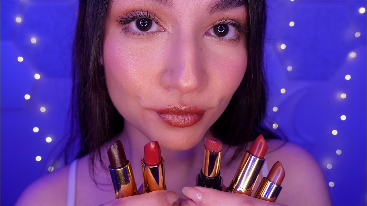ASMR ~TINGLY~ Нанесение помады для сна (поцелуи, шепот, звуки рта)
