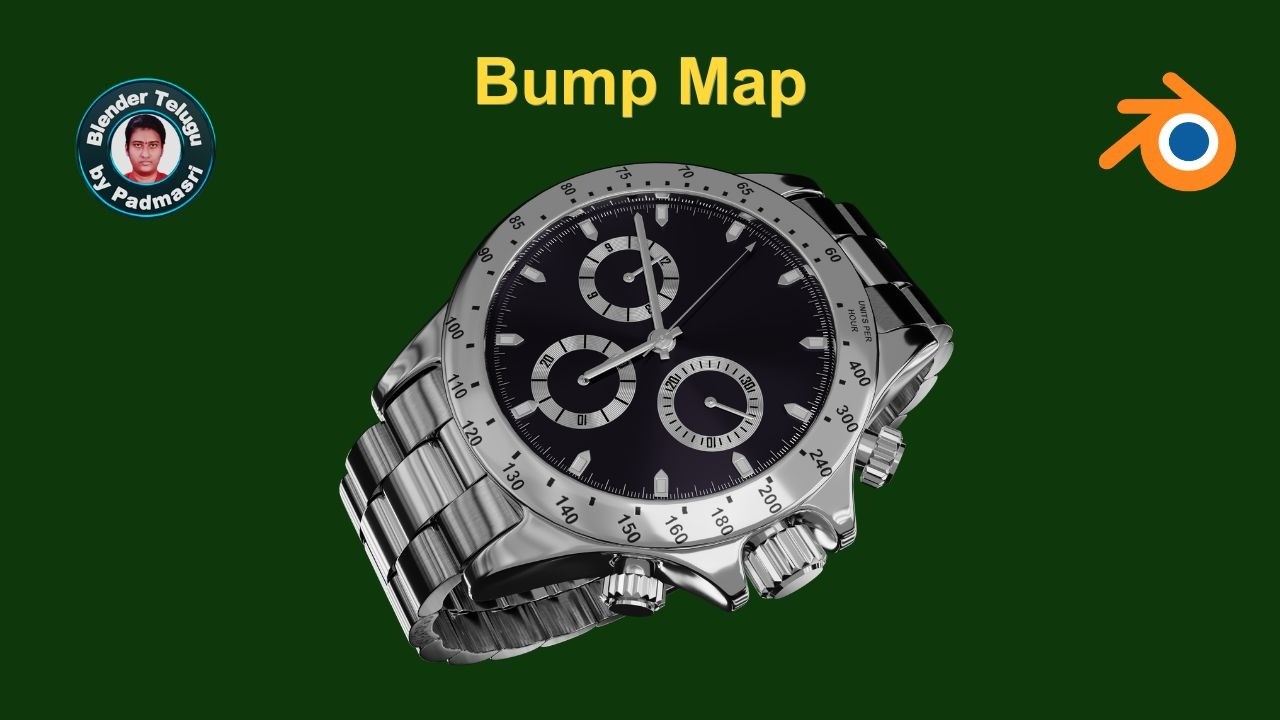 Watch Markers & Numbers Bump Map | I use this Technique | Padmasri's Blender Tutorial