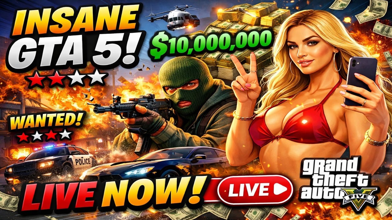 GTA 5 LIVE 🔴 NONSTOP ACTION + INSANE ESCAPES!