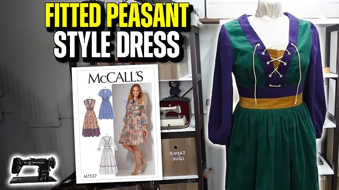 Sewing McCalls 7537 fitted peasant style dress