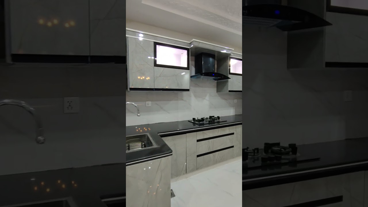 Beautiful Gray Contrast Modular Kitchen 2025 #elegantkitchen #kitchendesign #eleganthomes #luxury