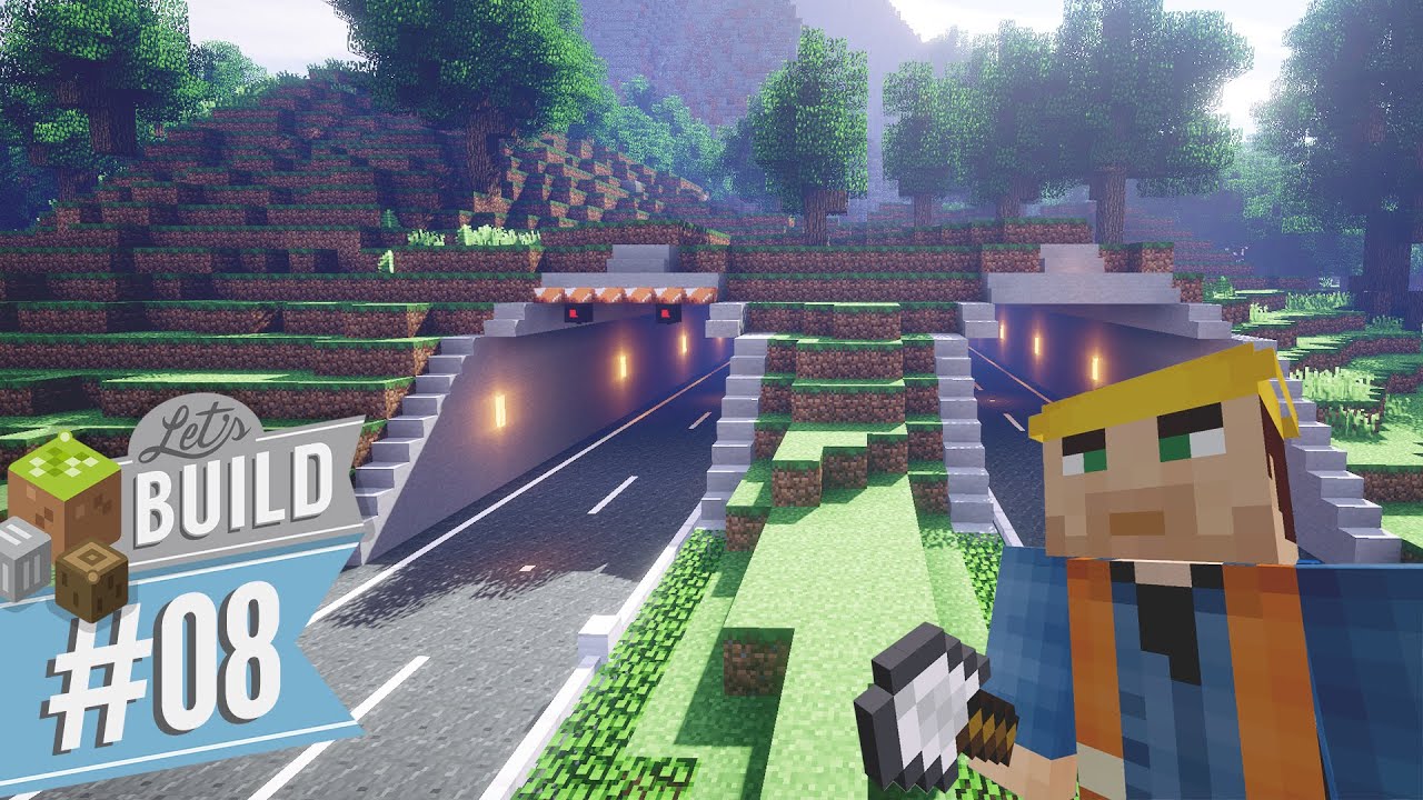 Minecraft | Modded Let's Build #8 | Highway, Tunnel & Mountain