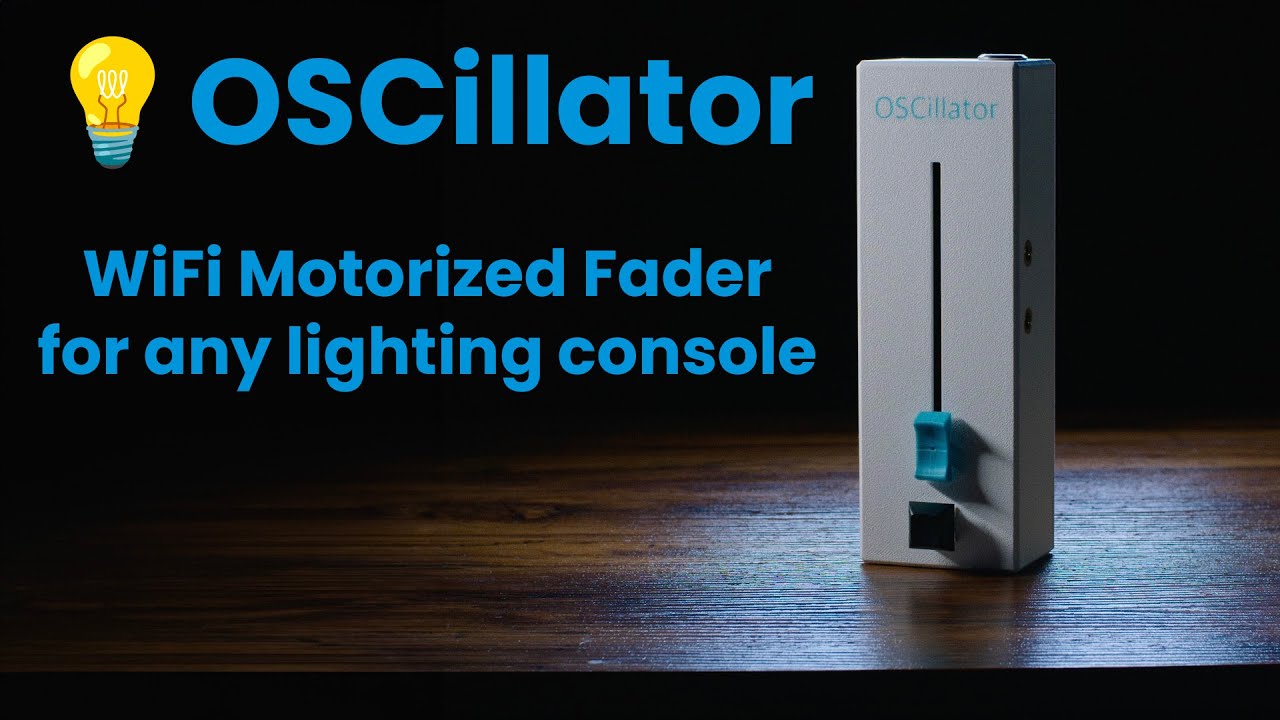 I made a wireless motorized Fader and Button for any lighting console. OSC ESP32 Project.