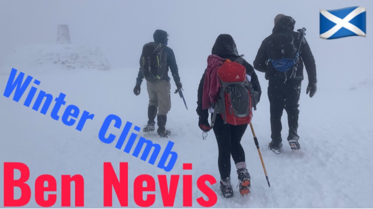 Ben Nevis Winter Climb via Pony Track / Mountain Path, Battling  -16C  Whiteout Conditions