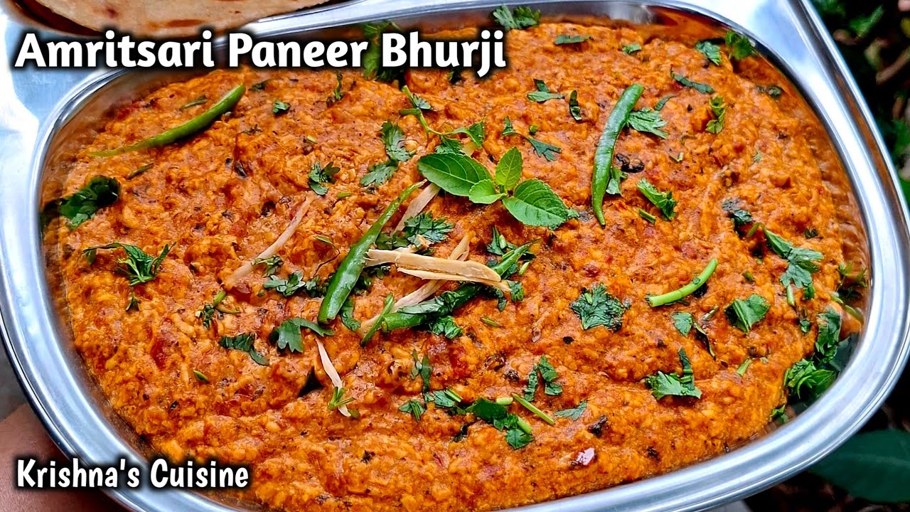 Amritsari Paneer Bhurji Recipe || No Onion No Gariic Paneer Bhurji | Krishna's Cuisine #paneerbhurji