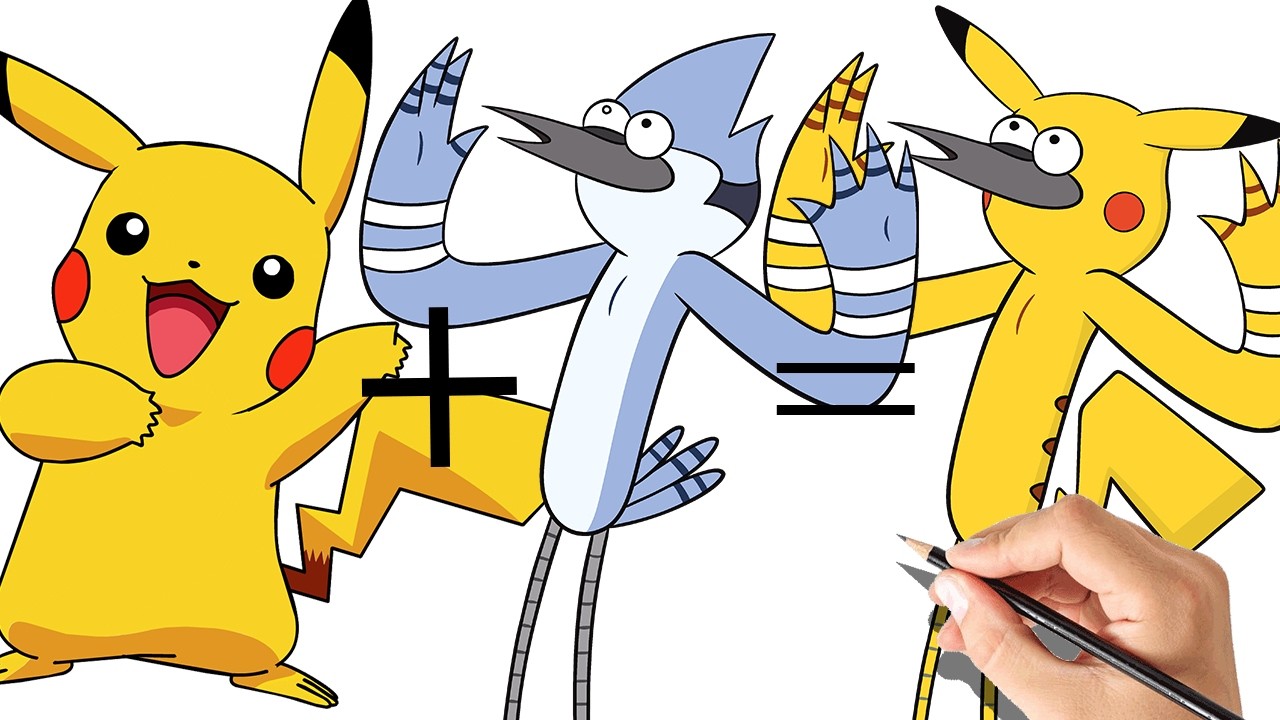MIXING CARTOON CHARACTERS Pikachu + Mordecai = ? 🤯🤯🤯