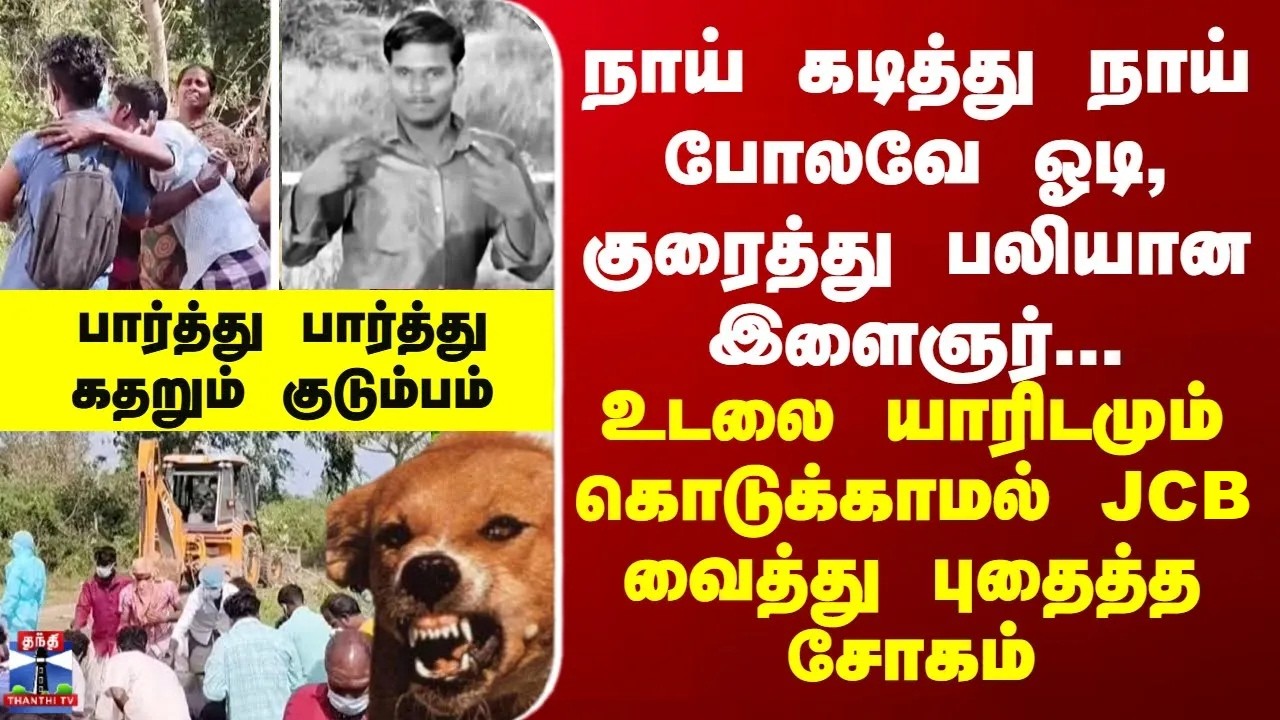 Tiruvarur நாய் கடித்து நாய் போலவே மாறி பலியான இளைஞர்... உடலை யாரிடமும் கொடுக்காமல் புதைத்த சோகம்
