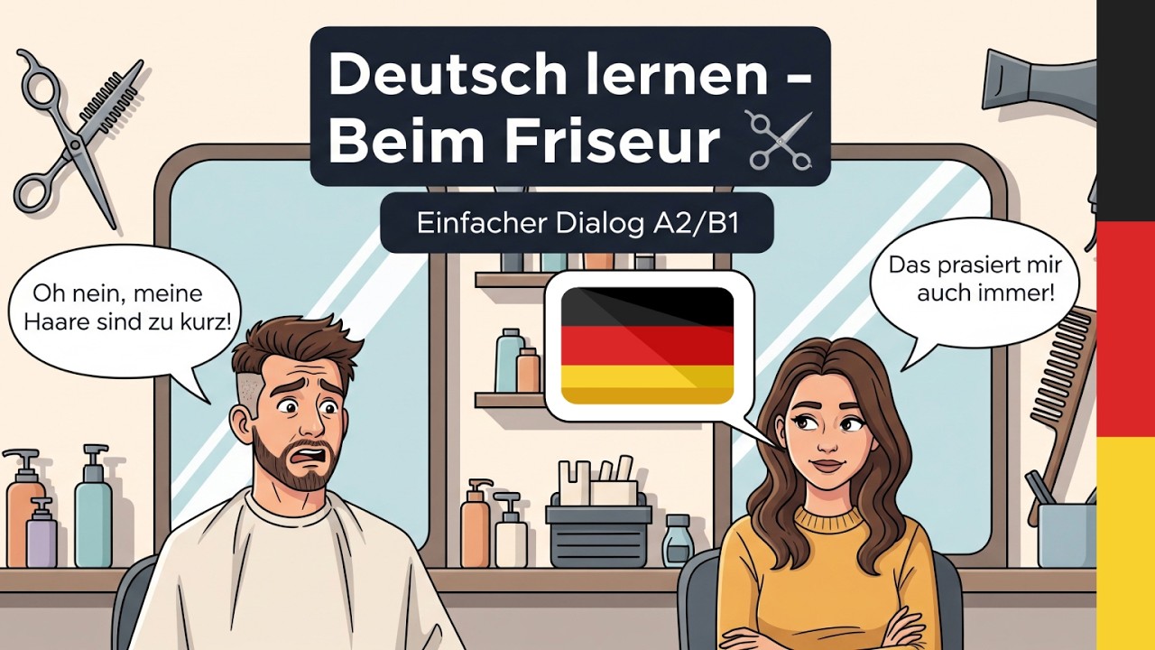 Deutsch lernen: Lustiger Dialog beim Friseur ✂️ | Deutsch hören & üben