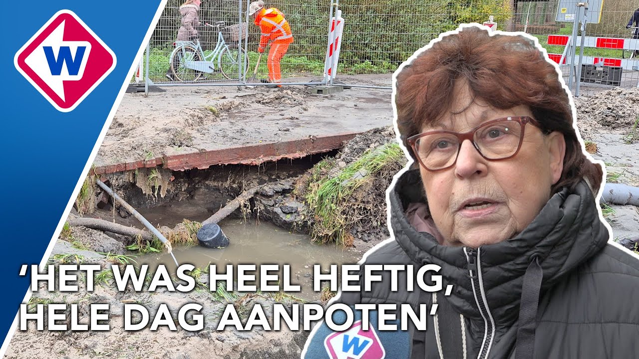 Enorm waterlek slaat gat in drukke, doorgaande weg