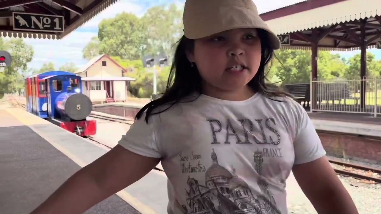 Kids riding on a Vintage Train