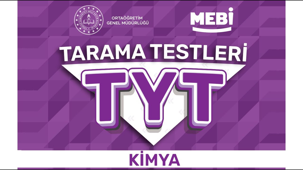 MEBİ Kimya TYT Tarama Testi 2 Ayrıntılı Çözümler +PDF
