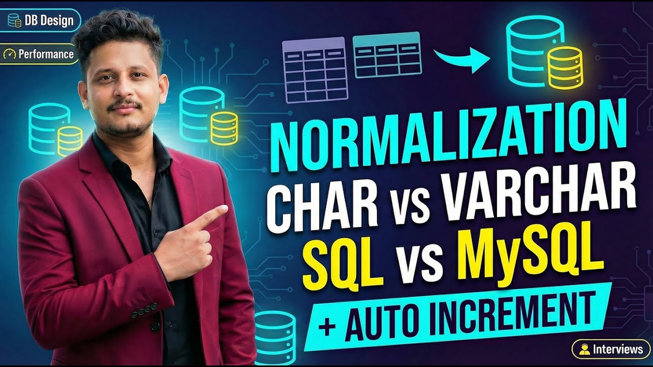 Session 6 SQL Database Design SECRETS: Normalization, CHAR vs VARCHAR, SQL vs MySQL, Auto Increment