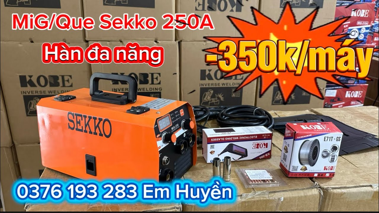 🔴Máy Hàn Mig 250A Sekko Hàn đa vật liệu cực dễ Hàn dành cho người mới tập Hàn #mayhanmig 