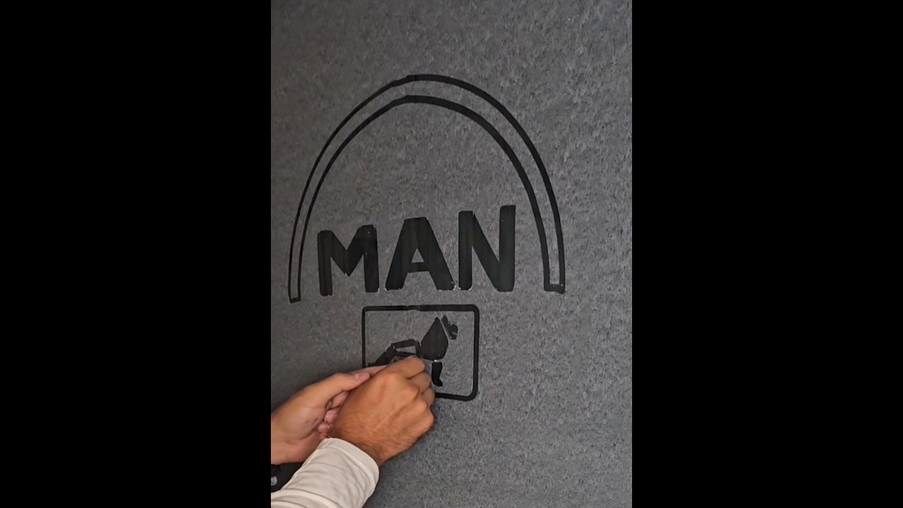 MAN truck/buss logo two hands drawing #MAN #mantrucks #truck #twohandsdrawing #manpower #trucklife
