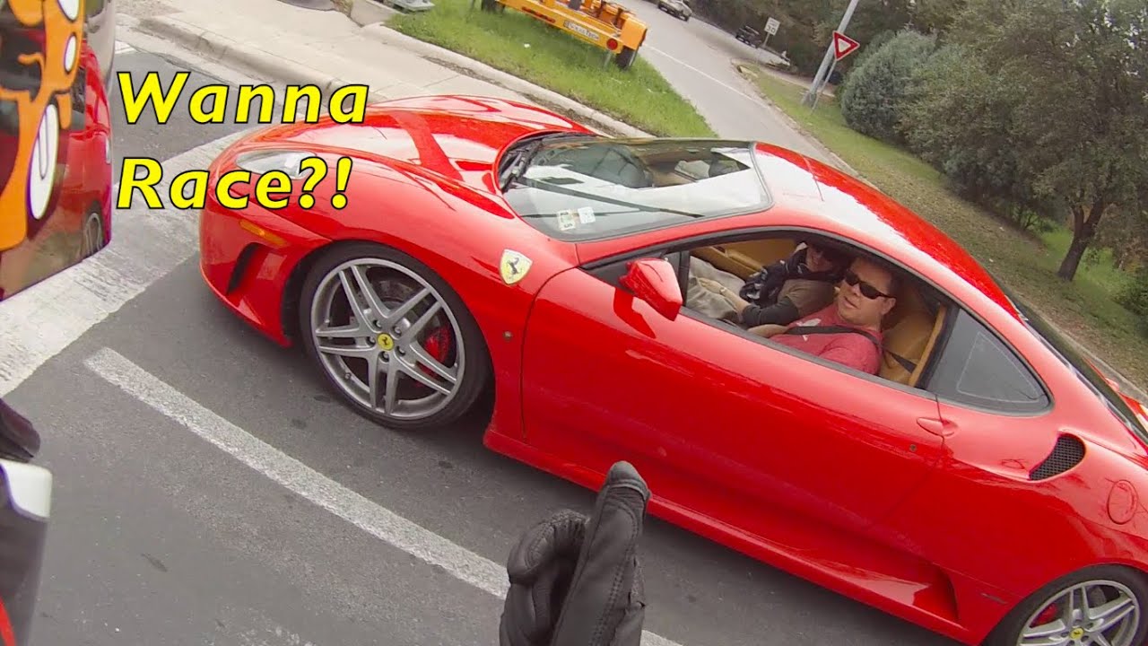FERRARI PLAYS WITH MOTORCYCLE