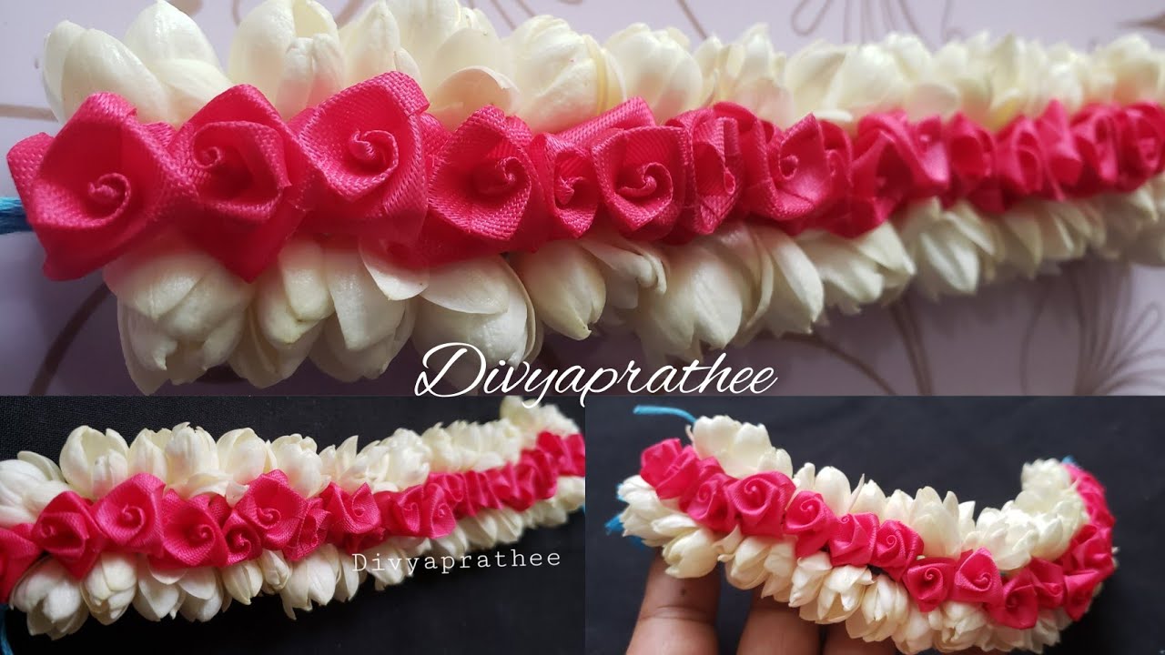 Different Jasmine and rose veni/Gajra/DIY garland/pelli poola jada/Bridal Hair accessories/mallipoo