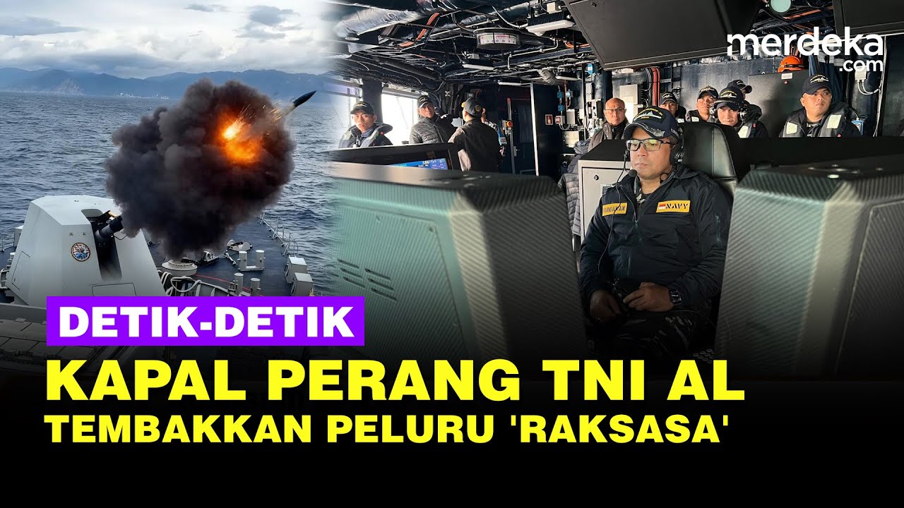 Detik-Detik Kapal Perang TNI AL Tembakkan Peluru 'Raksasa' 127 mm di Laut Italia