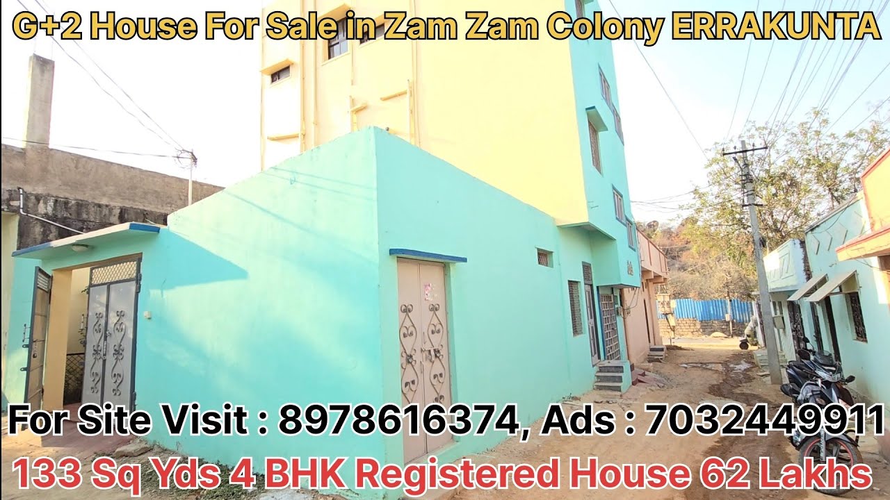 New G+2 House For Sale in Zam Zam Colony Errakunta Balapur Hyderabad 133 Sq Yd 4 BHK #house 62 Lakhs