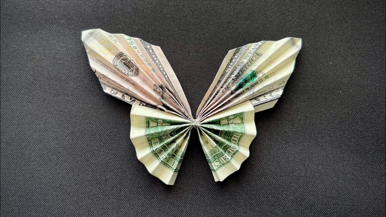 Origami Dollar Butterfly - How to make a Money Origami Butterfly 🦋 Gift idea for Wedding or Birthday