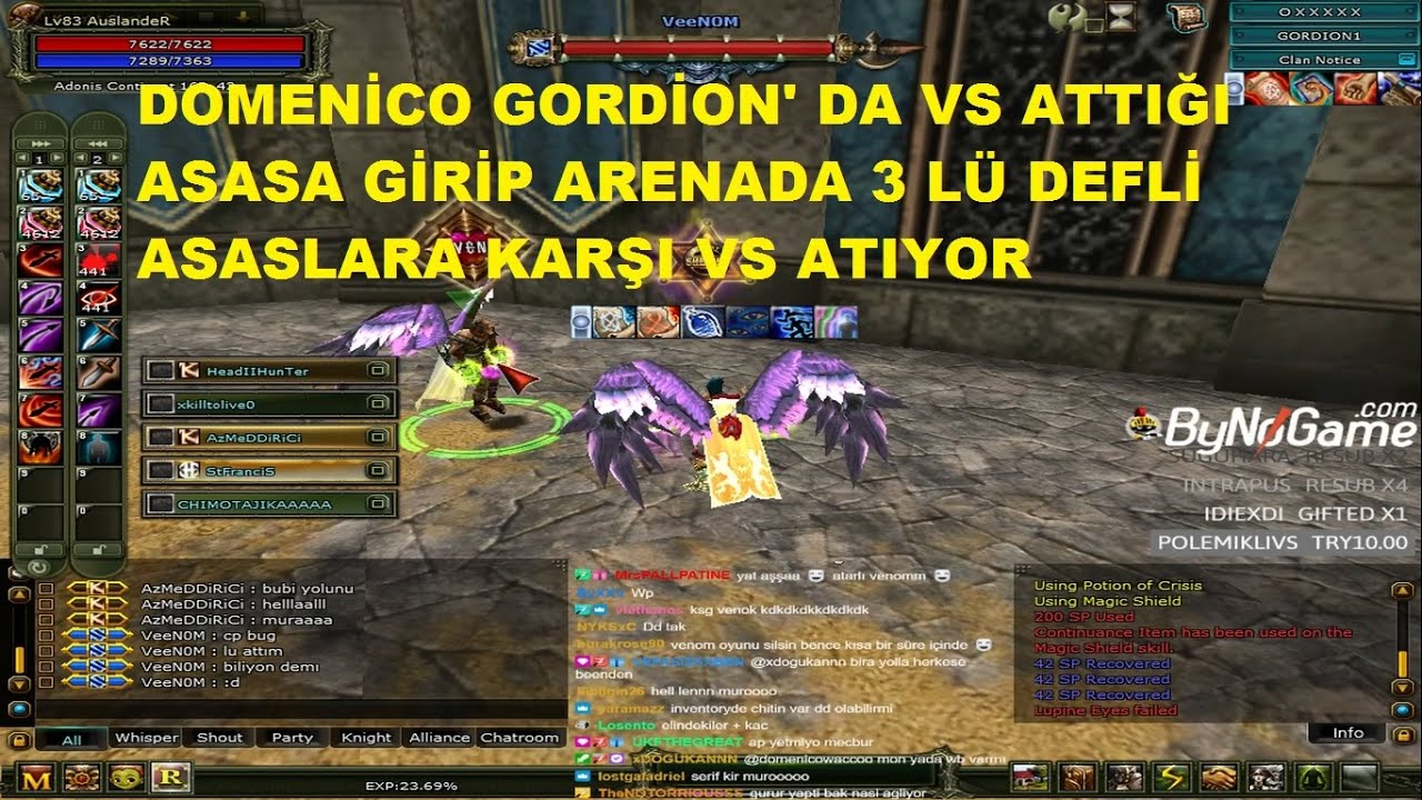 Domenico Vs Attığı Chara Girip Arena' da 3 L&uuml; Defli Asaslara Karşı Vs Atıyor :D -Knight Online