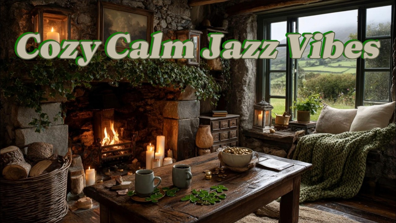 🍀 Irish Cottage Hearth Fireplace ASMR | St. Patrick’s Day Cozy Fire & Lovely Spring Ambience