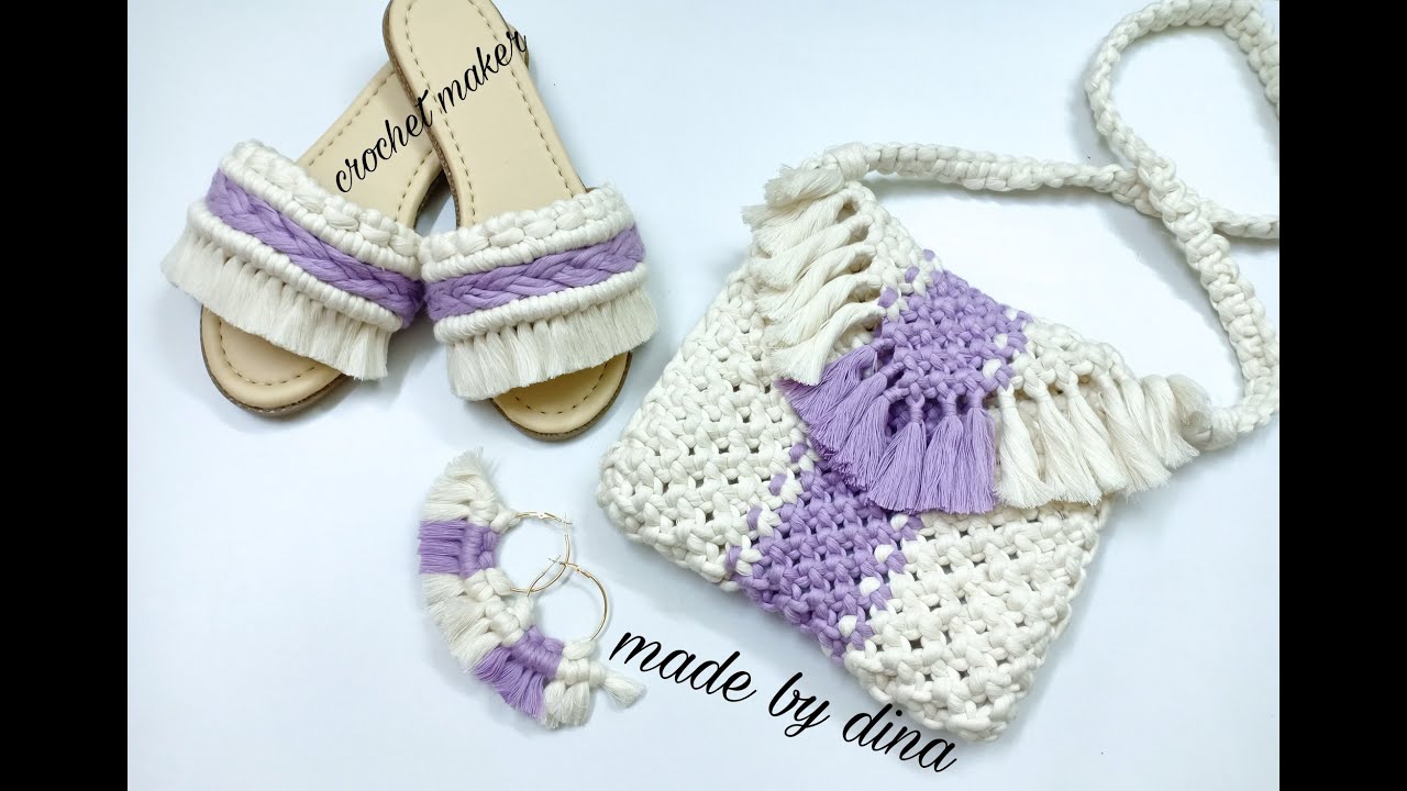 شنطة مكرمية سهلة جدا للمبتدئين .. macrame bag easy
