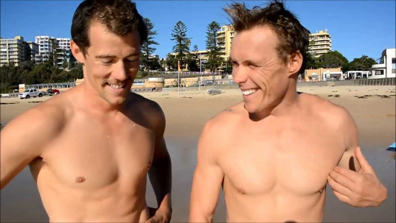 Bondi Rescue's Adriel 'Bacon' Young and Andrew 'Reidy' Reid Interview after Wollongong swim