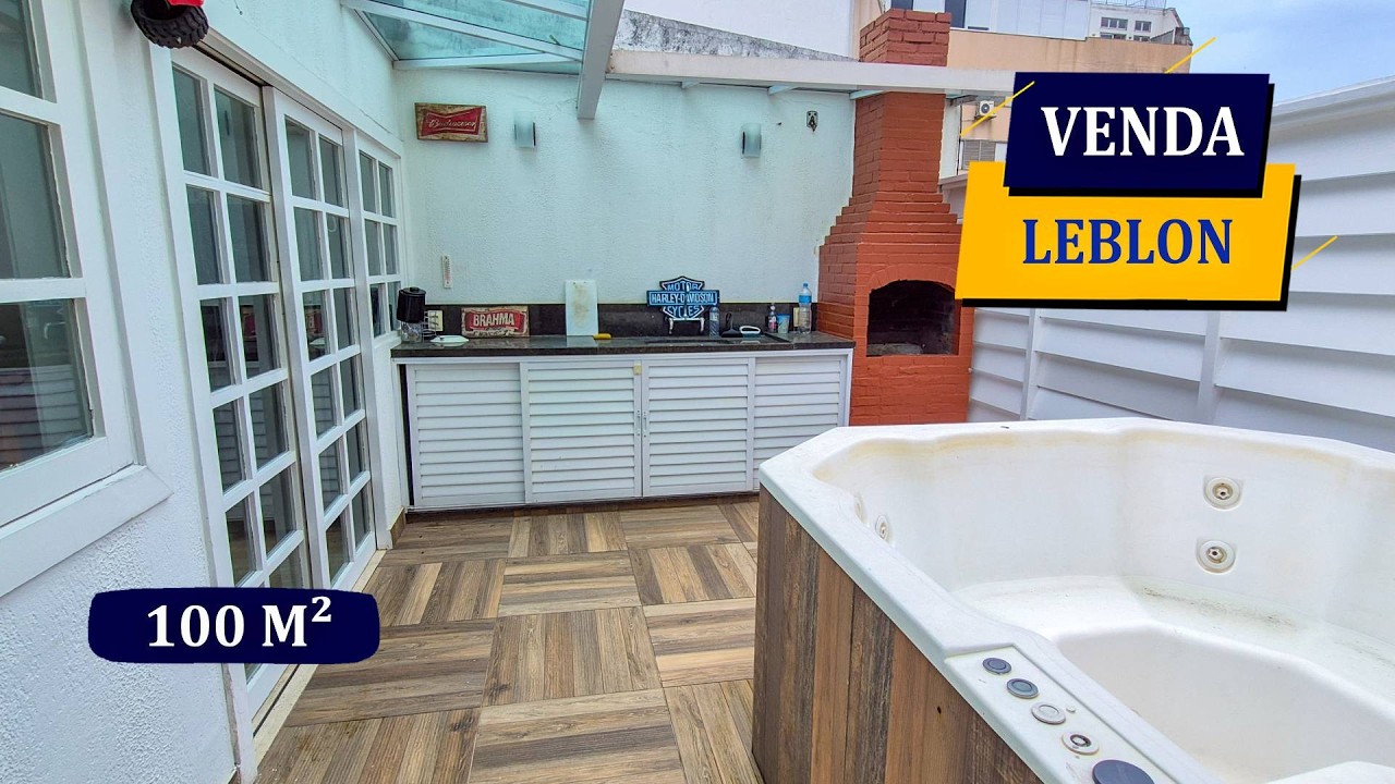 LEBLON QUADRA DA PRAIA GENERAL URQUIZA LINDA COBERTURA REFORMADA 100M² LAZER PRIVATIVO 2 QUARTOS