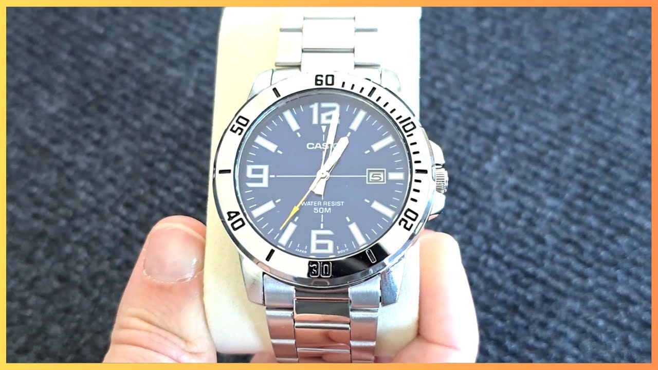 Обзор часов Casio MTP-VD01D за 35 долларов — синие классические часы.