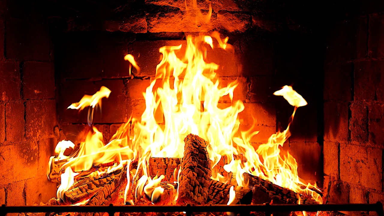 Cozy Fireplace 4K (12 HOURS). Fireplace with Crackling Fire Sounds. Fireplace Ambience