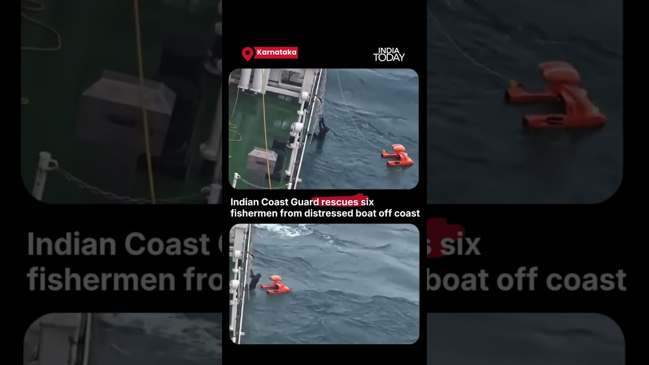 Indian Coast Guard Rescues 6 Fishermen Off Mangaluru Amid Rough Sea Conditions #indiannavy
