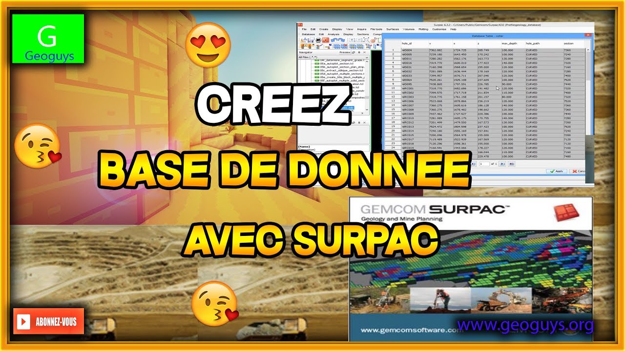 [TUTO DE SURPAC] BASE DE DONNEE