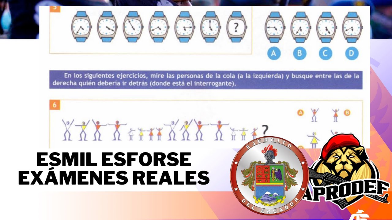 ESMIL Y ESFORSE: CLASES DE LOS EXÁMENES REALES