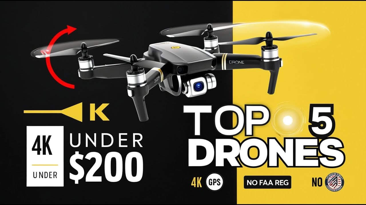 Top 5 Best Drones Under $200 🚁 | 4K Camera & GPS (2026)