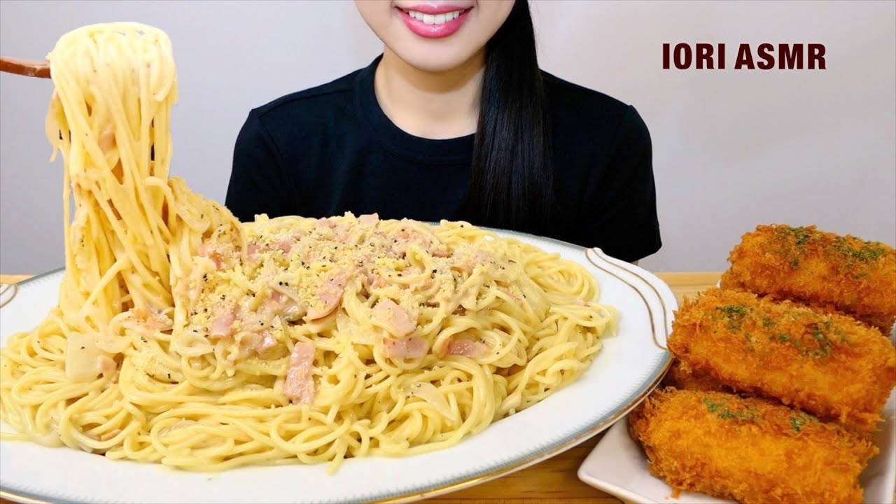 【ASMR / 咀嚼音】チーズクリームパスタCheese Cream Pasta 크림류 파스타 【Eating Sounds】