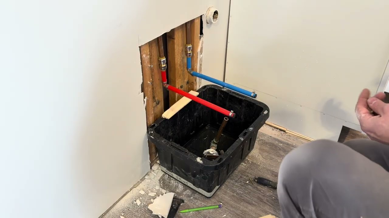 Plumbing rough in for cabinets 