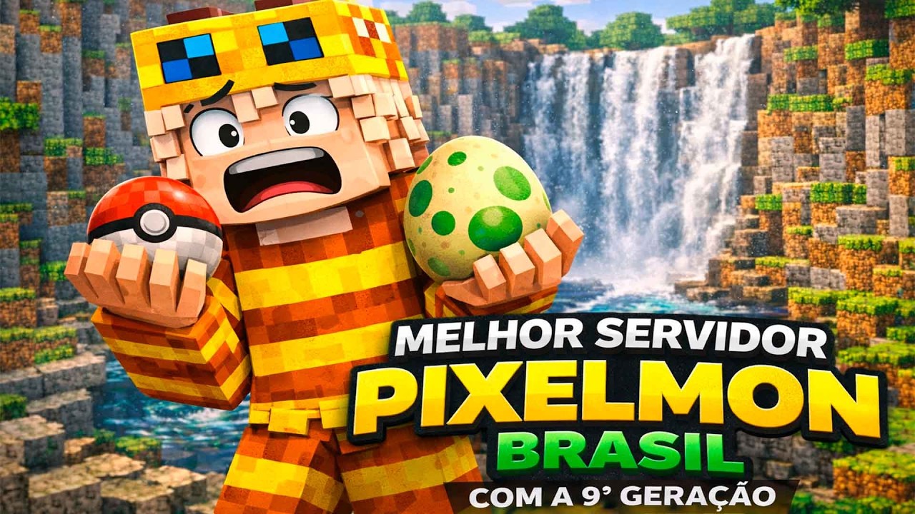 ESSE É O NOVO MELHOR SERVIDOR DE MINECRAFT PIXELMON  BRASIL - ORIGINAL E PIRATA! 2026