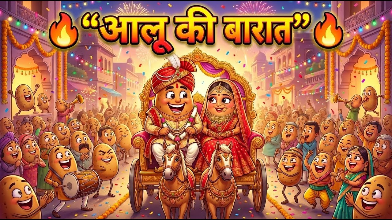 Aalu Ki Barat | Kids Hindi | Hindi Cartoon Video |आलू की बारात | #hindirhymes
