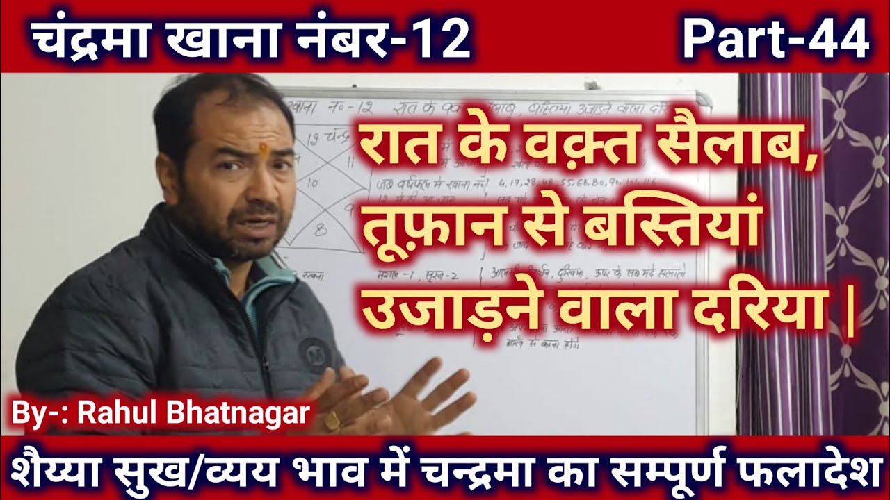 चंद्रमा खाना नंबर-12 ( Moon in 12th house ) || Lal Kitab Astrology || By- Rahul Bhatnagar , CLASS-44