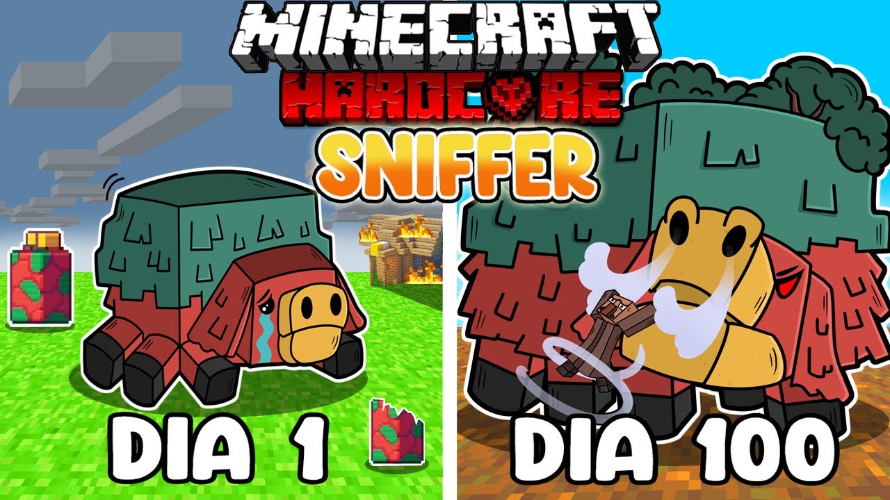 🌀Sobreviví 100 DÍAS siendo un SNIFFER en Minecraft HARDCORE!