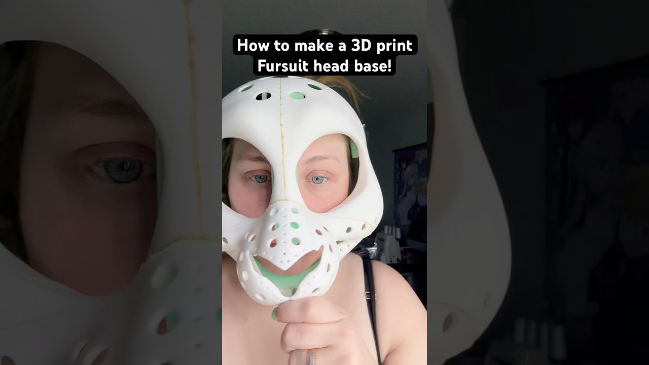 Как сделать основу для головы фурсьюта на 3D-принтере! #косплей #урок #фурри #инструкция #маска #...