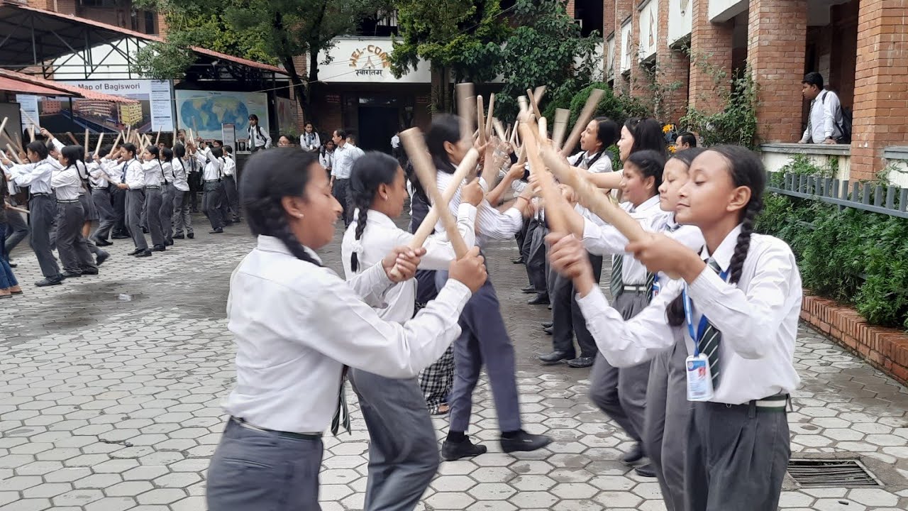 Newar's Sensational  Stick Dance in Bagiswori  School ,Bagiswori College