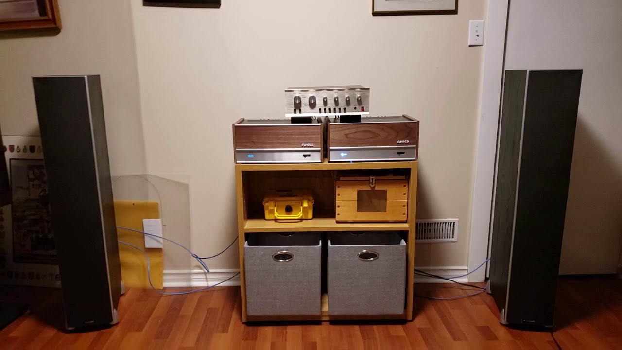 Dynaco PAT-5 & Two Stereo 150 Amps Vertically Biamped with Polk Monitor 70 Speakers