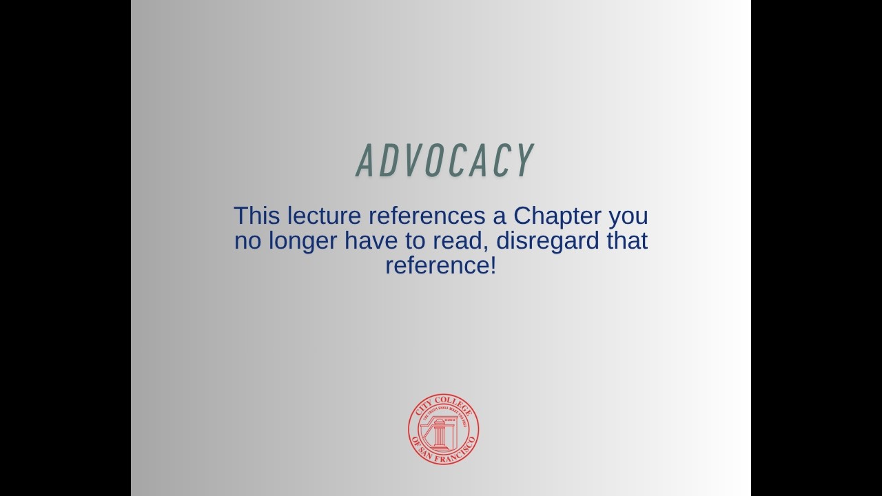 Chapter 4: Advocacy
